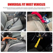 Universal Car Steering Wheel Lock Anti-Theft Security Device w/ Keys Red Color
