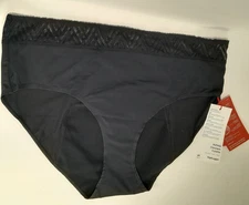 Thinx Hiphugger Period Panty Black Womens 4X Underwear Heavy Flow Hipster NWT