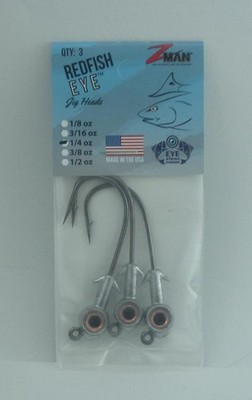 Zman REJH14-02PK3 Rotbarsch Auge Jigheadz 7.4ml 4/0 Haken Farbe Perlweiß 3CT