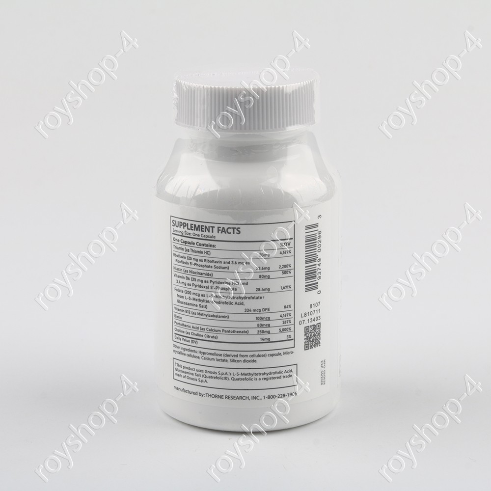 Thorne Basic B Complex 60 capsules x 2-Pack (Total 120 caps) Exp 05/ ...