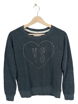 Victoria's Secret Sweatshirt Grau mit VS Herz Strass Logo Gr. 36