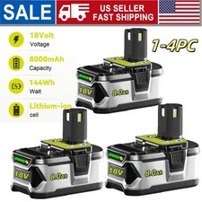 For RYOBI 18V 8000mAh Lithium-Ion Battery PACK P107 One Plus High Capacity