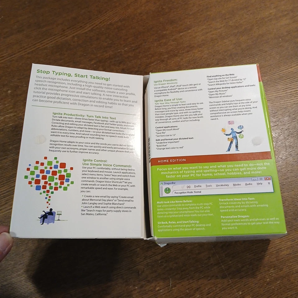 Nuance Dragon Naturally Speaking Home   Version 12 CD Software Headphones READ  - Image 3 of 4