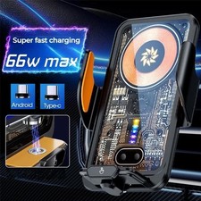 66W Fast Wireless Car Charger Automatic Clamping Mount Air Vent Phone Holder US