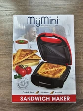 Nostalgia My Mini Sandwich Maker Red Great Gift Quick and Easy Dorm RV Essential