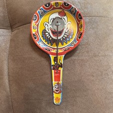 VTG US Metal Toy MFG. CO. Tin Clown Noise Maker Toy Made in USA Halloween