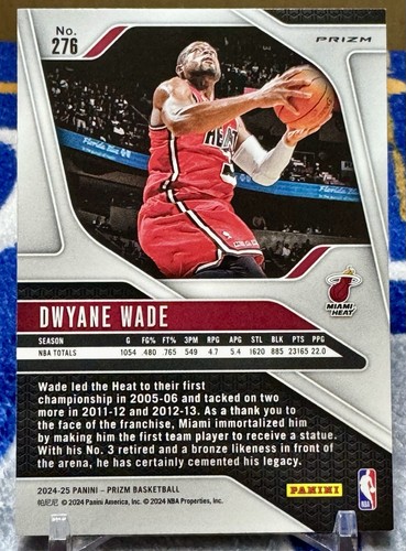 DWYANE WADE 2024-25 PANINI PRIZM PIEL DE SERPIENTE PRIZM REFRACTOR SSP - Imagen 2 de 2