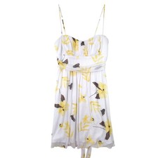 Speechless White Sheer Overlay Sundress Yellow Flowers L Boho Fairy Ethereal