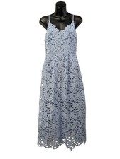 ASTR The Label Light Blue Lace Midi Dress Size L Spaghetti Strap Lined