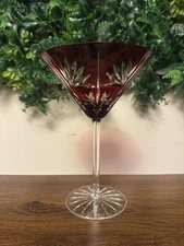 Ajka Red Martini Glass Handmade In Hungary