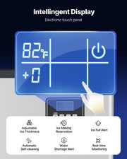 Commercial Ice Maker 550LBS/24H with 300LBS Storage Bin Auto Self-Cleaning