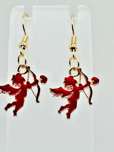 Authentic Whispers Of The Eternal Heart Gold- Plated Enamel Talisman Earrings