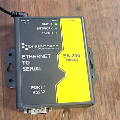 Brainboxes ES-246 Ethernet to Serial Device Server Adapter 1x RS232 W/ OEM PSU