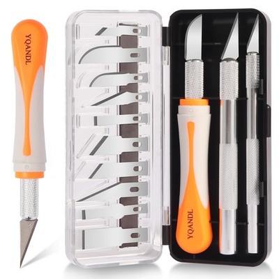 YQANDL 16-Piece Exacto Knife Set: 3 Hobby Knives &13 Industrial-Grade SK5 Steel