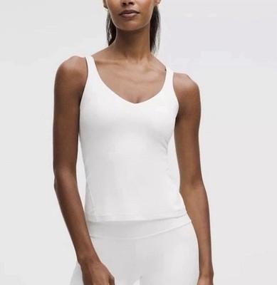 Lululemon Women's Align Waist Length Tank Top Size 2 White Yoga Sport Fitness