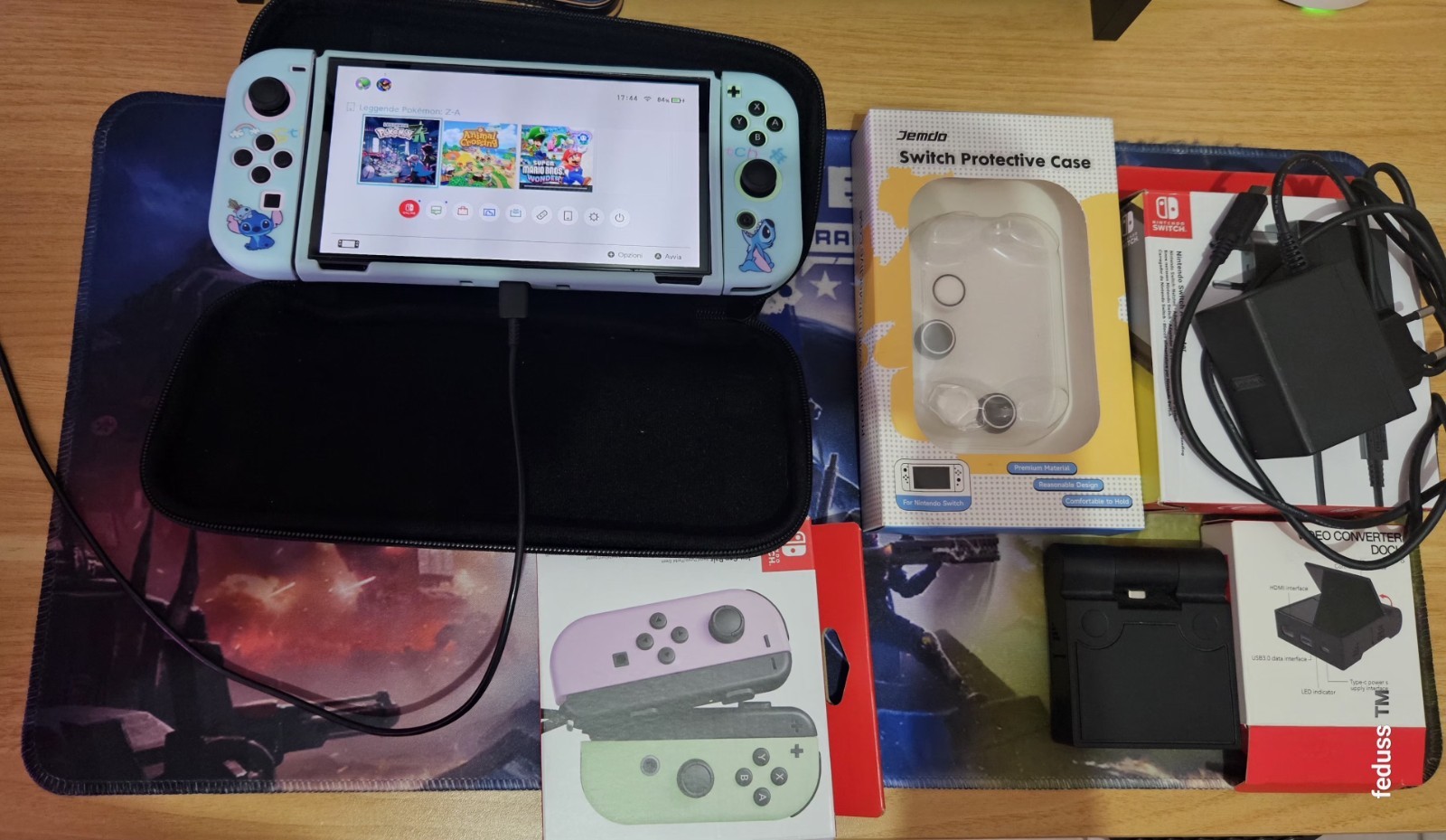 Nintendo switch oled splatoon + accessori
