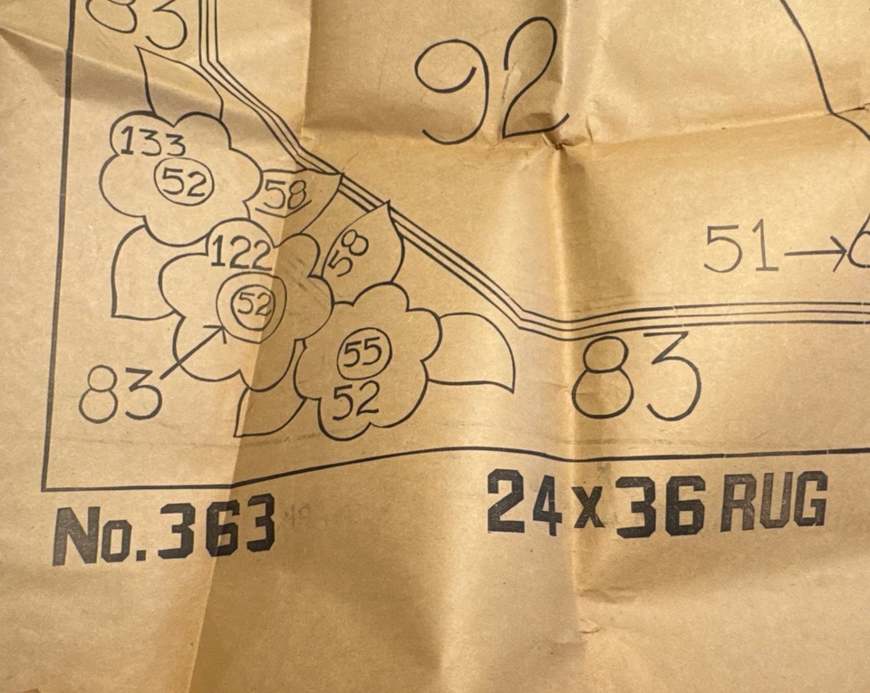 1940’s Wonder Art Hooked Rug Boston Terrier Paper Pattern Dog 24X36 #363 READ! - Image 2 of 4