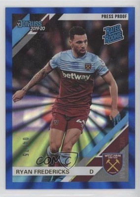 2019 Chronicles Press Proof Blue Laser 4/75 Ryan Fredericks #187 Rookie RC 00e8