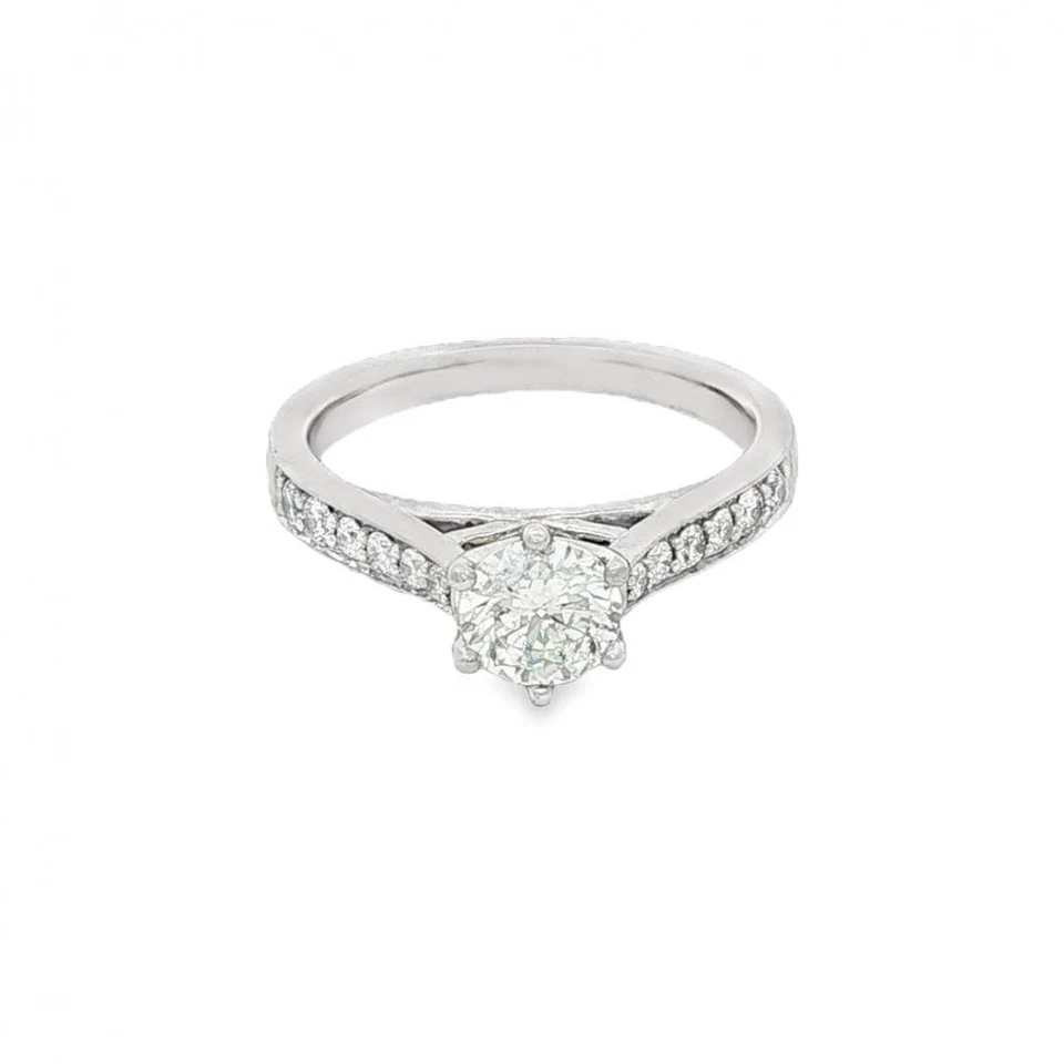 950 Platinum Diamond Engagement Ring - Size G - 0.56ct - Image 2 of 4