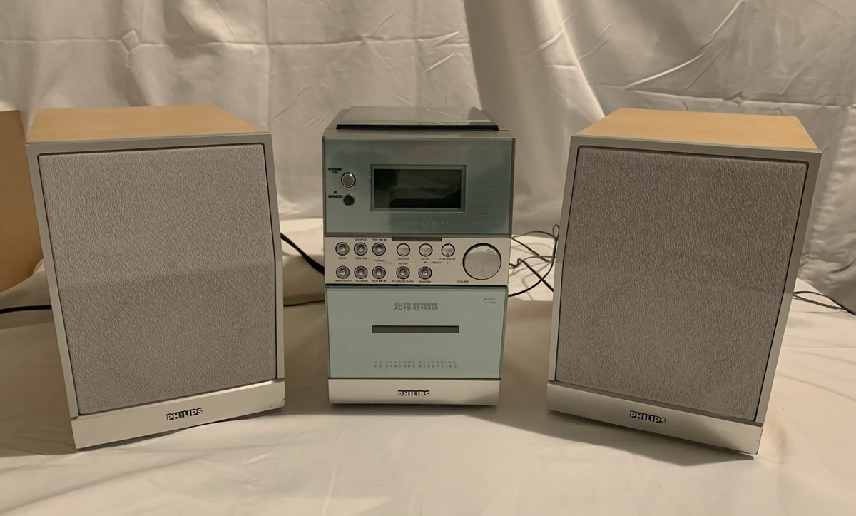 Philips MC-30/37 Micro System W/Speakers, No Remote, Tested And