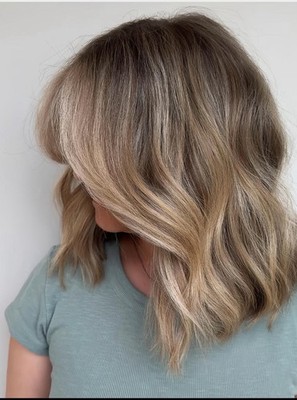 Ombre Brown Blonde Highlight Short Wave 100% Human Hair Lace Front Wig 13x4