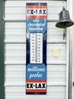 Large Vintage Ex-Lax Laxative 36" Porcelain Metal Thermometer Sign