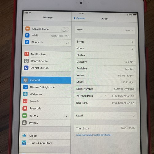Retro Apple iPad mini 1st Gen 16GB Wi-Fi 7.9in White iOS 9 Reset Works - Picture 2 of 11