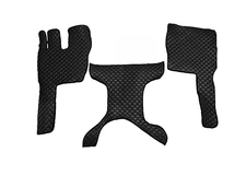 Black Eco Leather Floor Mats + Engine Cover For Volvo Fm E5 Left Side Drive