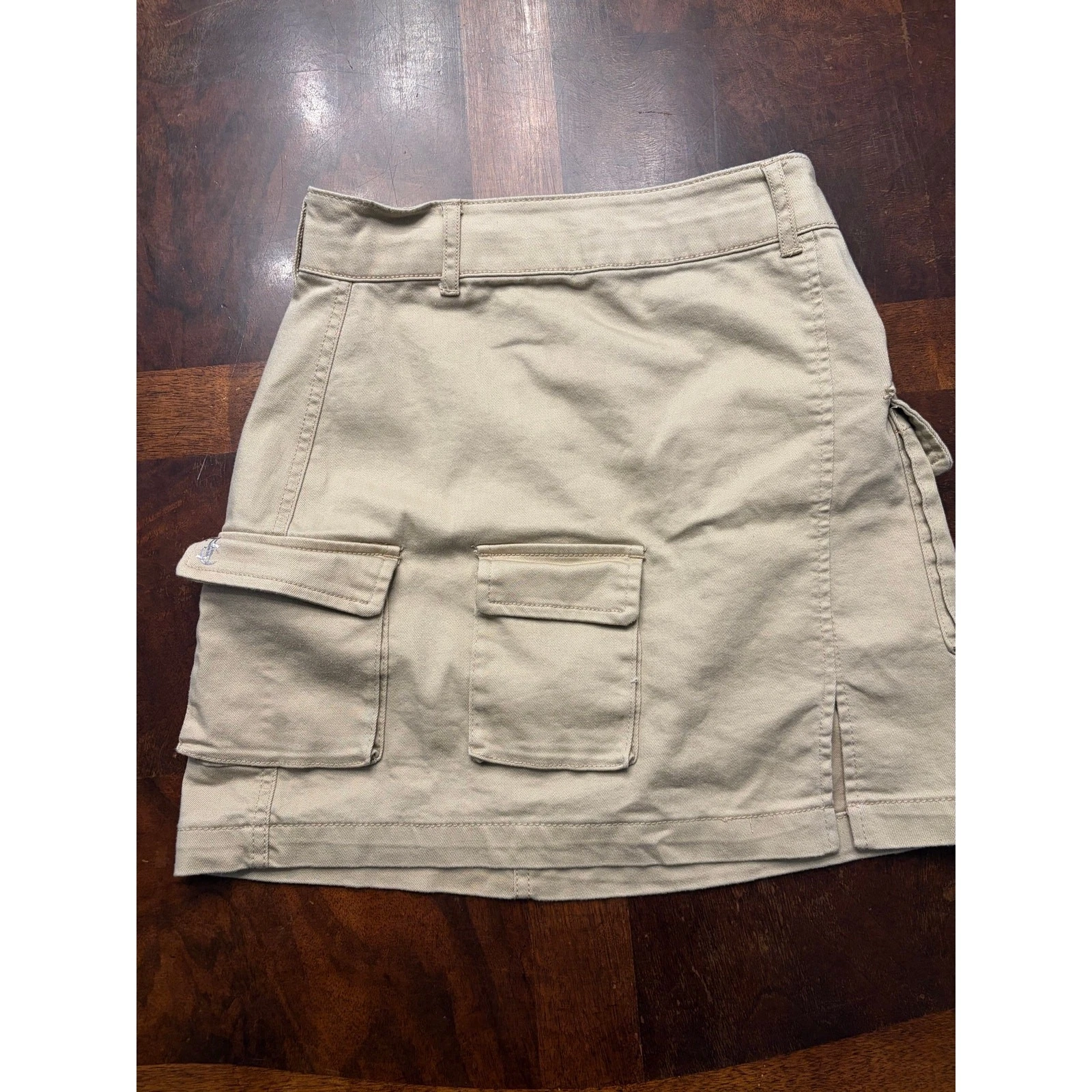 Juicy Couture Tan Cargo Mini Skirt Size 26 Khaki Y2K Pockets Preowned