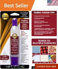 Washable Permanent Fabric Adhesive 1.6oz - Dual-Tip Applicator for Crafters