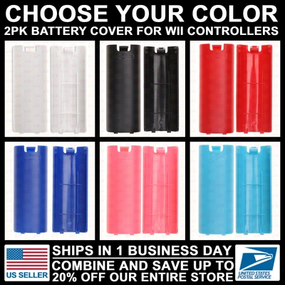 2PK Battery Back Cover Shell Case for Nintendo Wii Remote Control Controller NEW