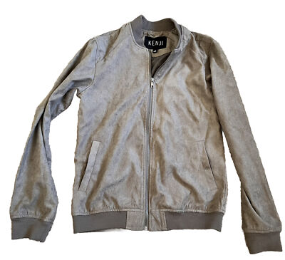 Myer Kenji Track Pants Kenji Travis Sueded Bomber Jacket In Khaki