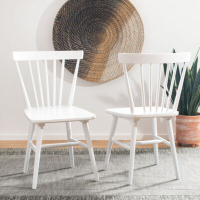 SAFAVIEH Winona Spindle Back Dining Chair Set of 2 | White |