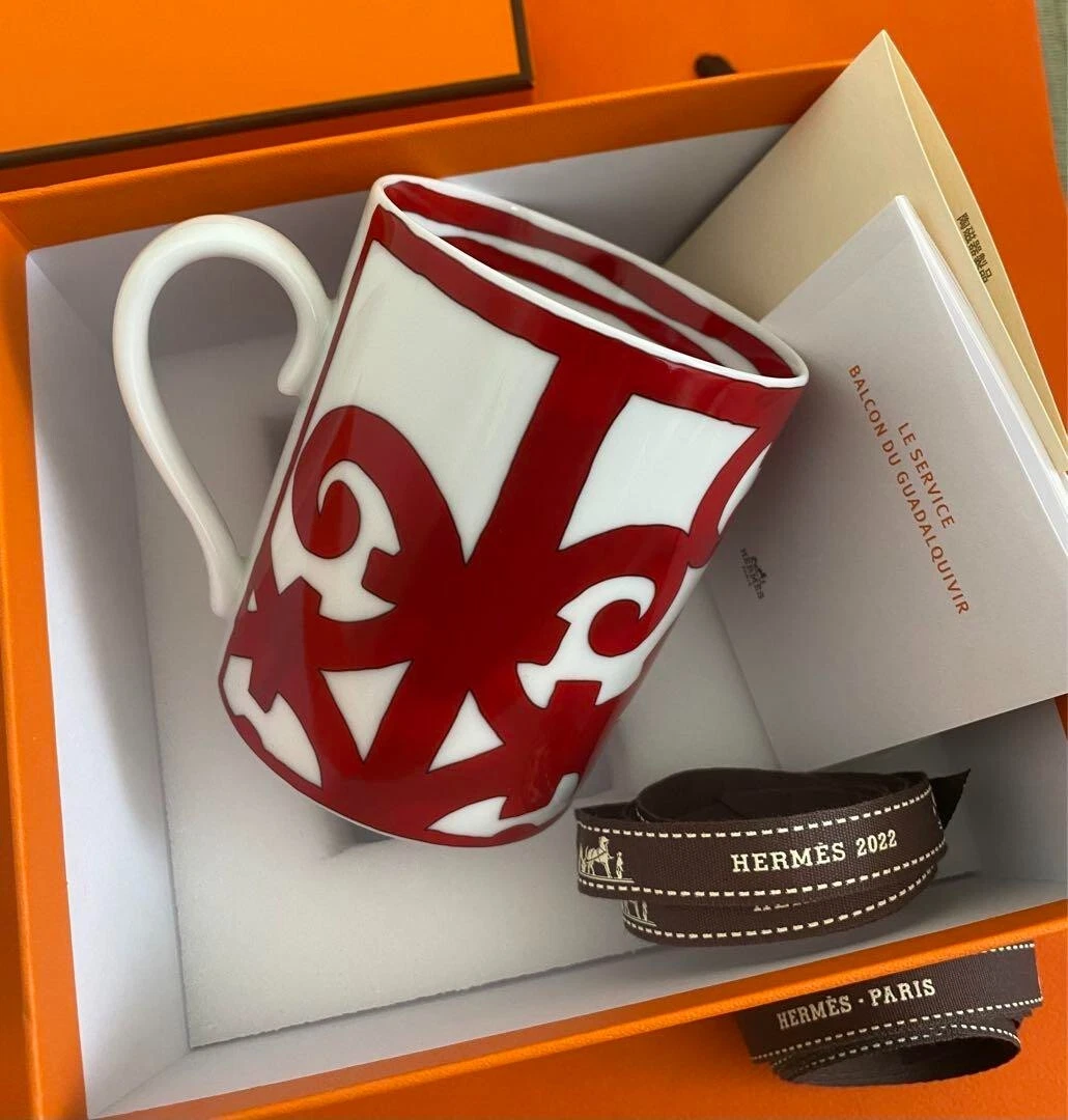 Hermes Guadalquivir No1 Mug white x Red 300ml Mug Tea Cup Tableware