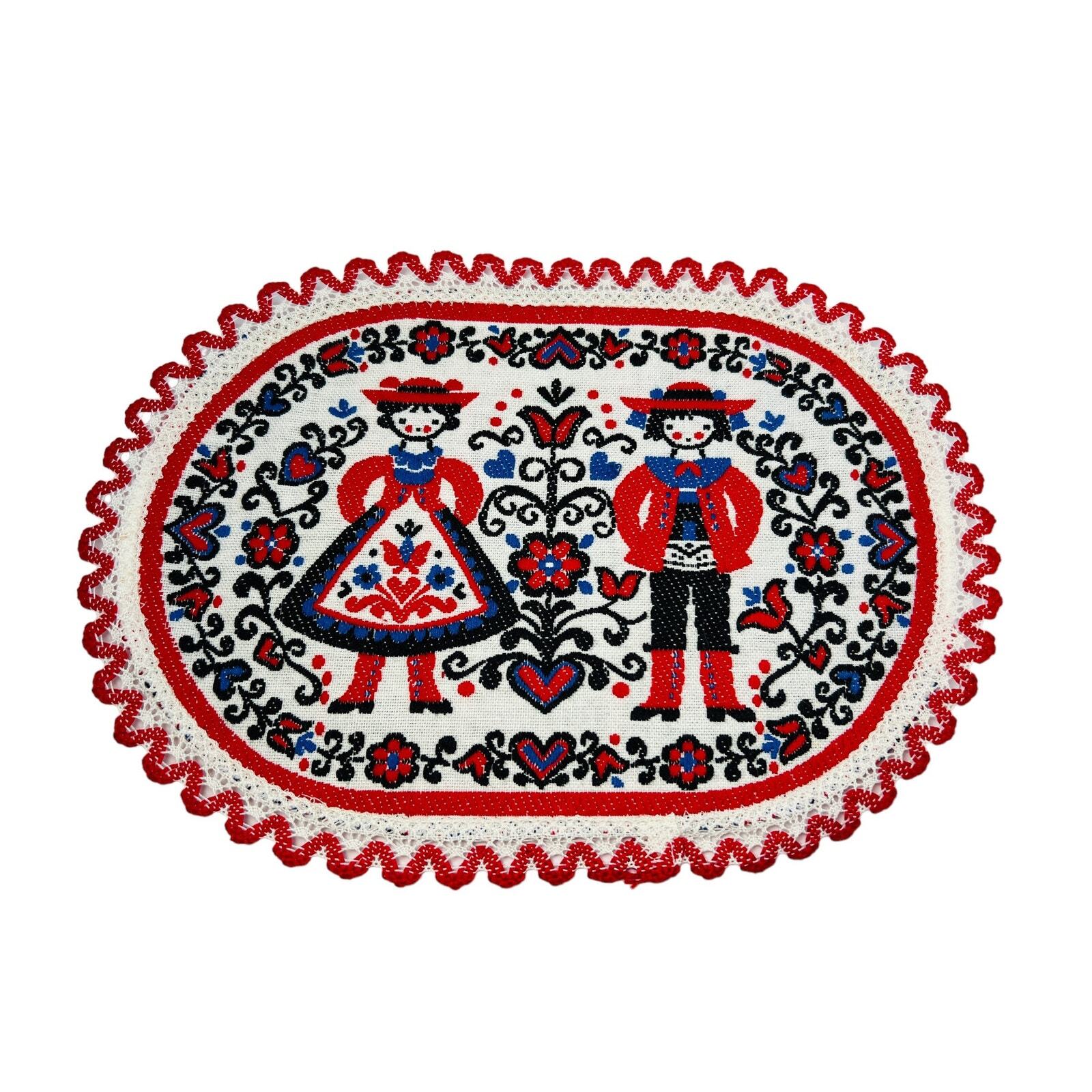 Tiroler Webkunst Embroidered Folk Art German Vintage Doily