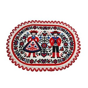 Tiroler Webkunst Embroidered Folk Art Austrian/German Vintage Hot Pad Or Doily