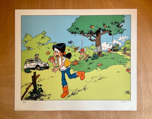 JIDEHEM SIEBDRUCK SIGNIERT 100EX SOPHIE CITROËN 2CV P&T PROD 50X60CM SEHR GUTER ZUSTAND - Bild 1 von 4