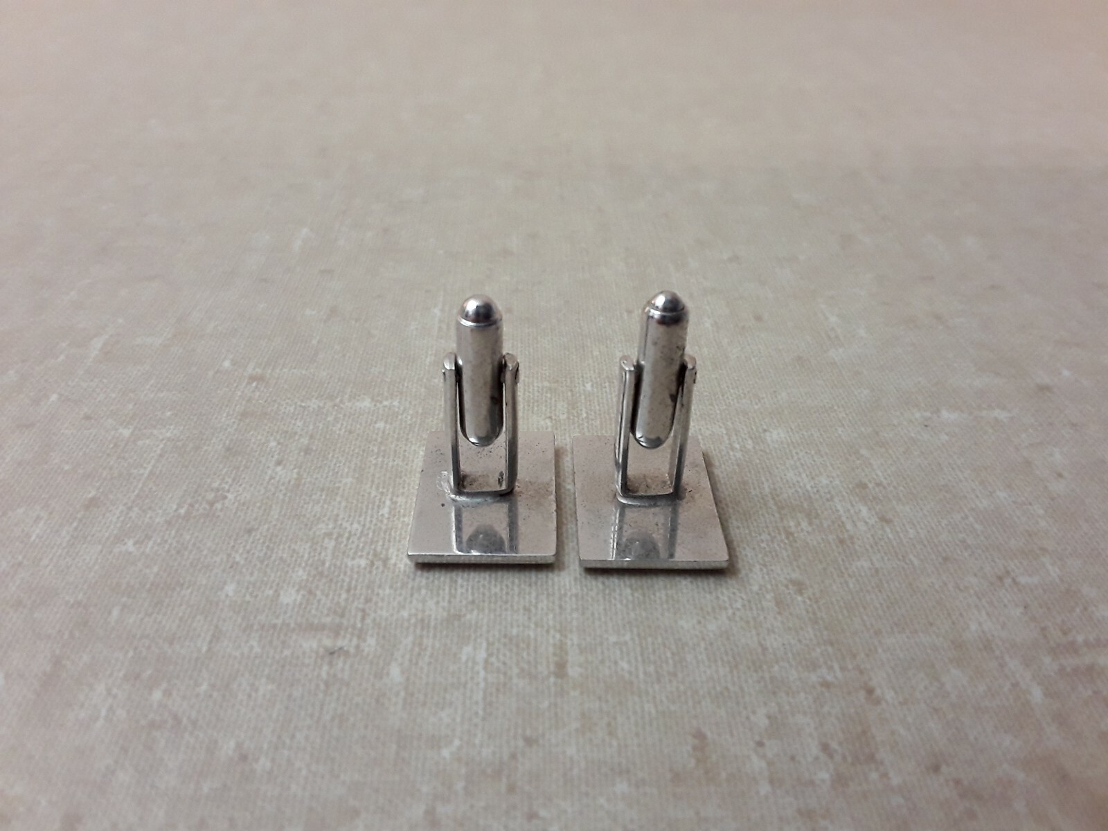 Black Button Sliver Rectangle Cuff Links Lot - image 3