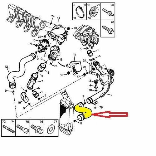 Tuyau Turbo Ladeluftschlauch Pour PEUGEOT 307, 406, 407 2.0 HDI 0382FG 0382W7 - Photo 5/5