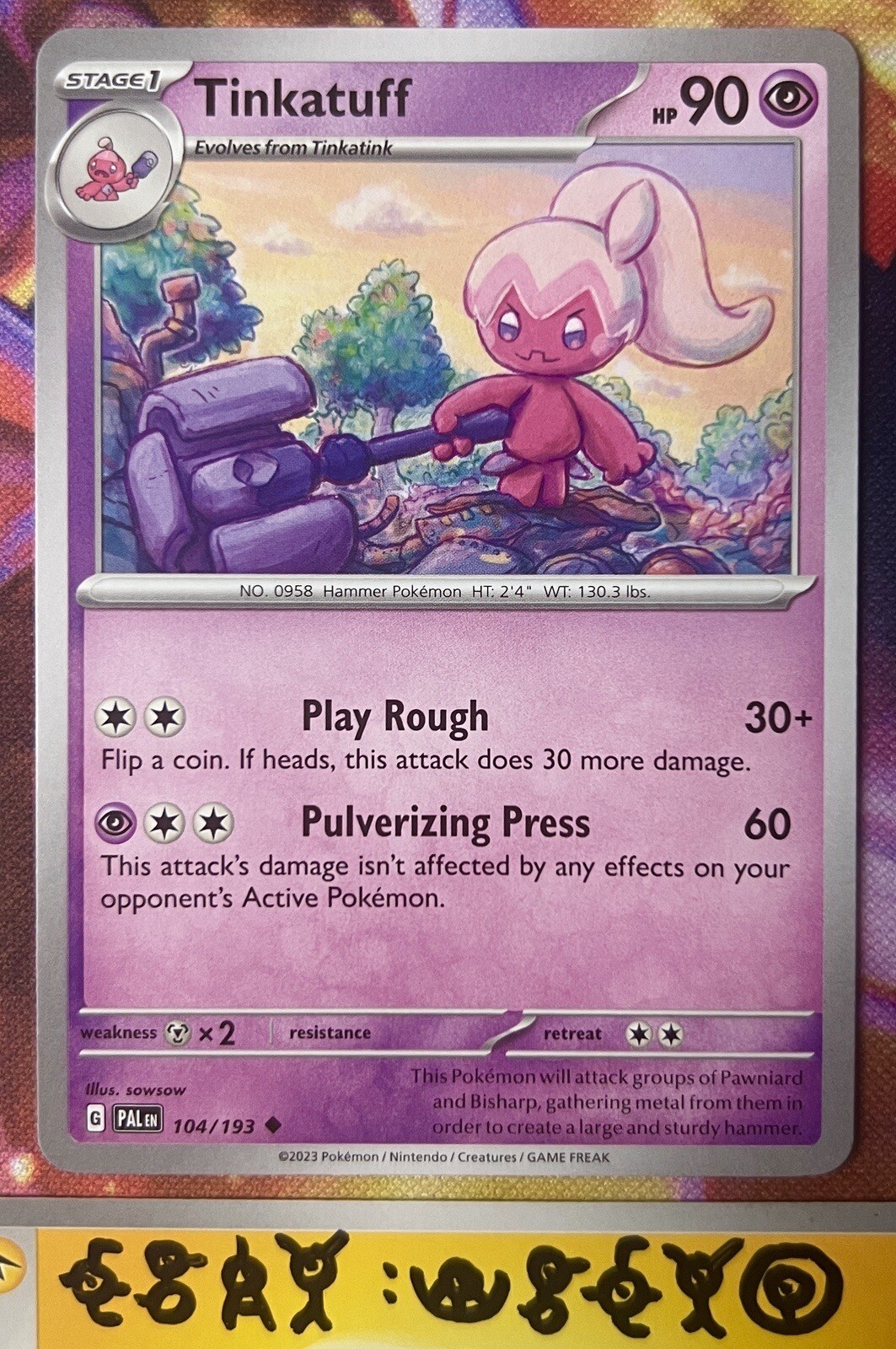Tinkatuff - 104/193 Paldea Evolved Uncommon Pokemon - NM