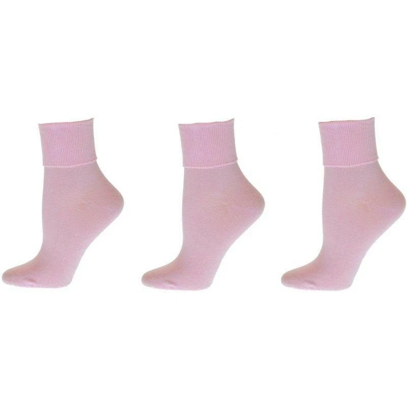 Turn Cuff Organic Cotton Seamless Toe 3 Pair Soft Socks, Women Active Wear Socks - Image 3 of 4