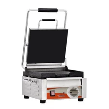 Omcan USA 21464 Single Sandwich Panini Grill w/ 11" x 10" Smooth Plates, 120V