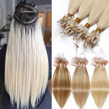 1g Micro Ring Loop Beads Tip Link 100 Real Remy Human Hair Extensions Full Head