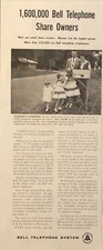 1959 Bell Telephone System PRINT AD 1.6M Share Owners AT&T Stock Bonds VTG 1950s