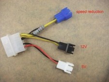 x2 4Pin Molex to 12V, 5V, Speed Reduction Fan Socket Adapter Cable Wire 355-002