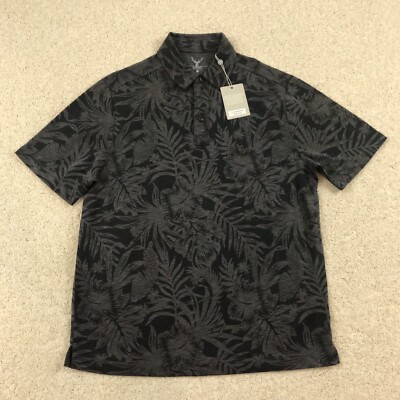 Nicoby Polo Shirt Mens Small Floral Gray Black New