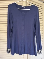 Ekouaer Women’s Long Sleeve Nursing Top Shirt Blue Long Size Medium