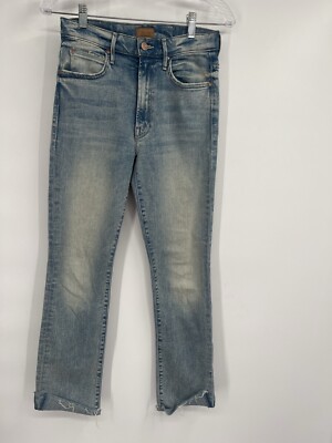 Mother Rascal Ankle Slit Jeans Women's 26 High Rise Skinny Blue Denim