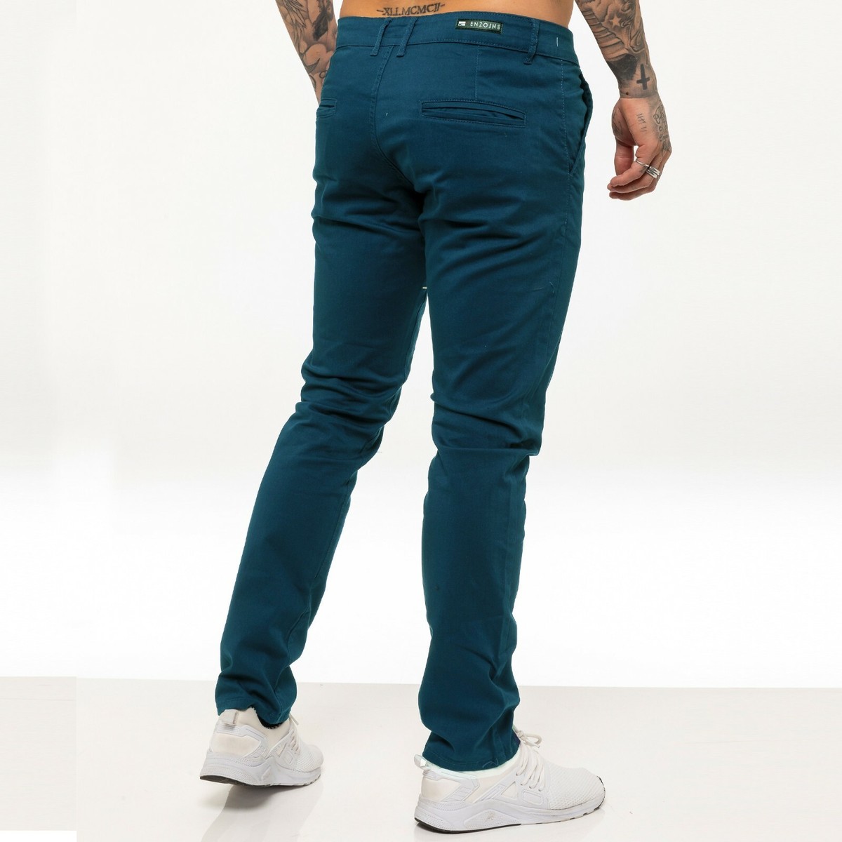 Pantalon Chino Enzo Homme Slim Fit - Coton Extensible, Toutes Tailles, Neuf Avec étiquettes !