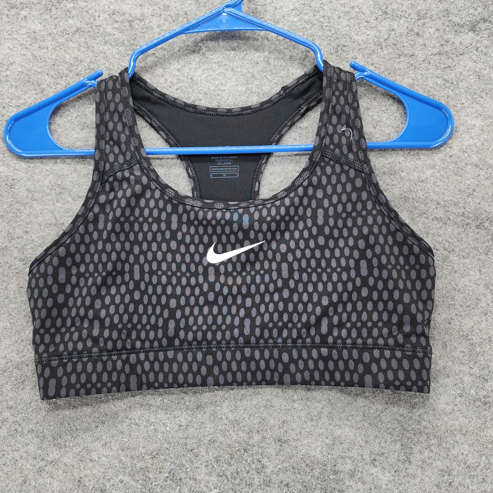 Nike Sports Bra Womens Medium Dri Fit Black Gray-image